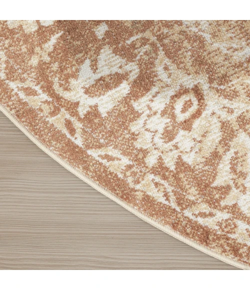 Nourison Home Astra Machine Washable Brown ASW12 7ft.10in. x Round Round Rug