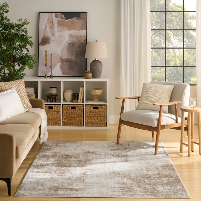 Nourison Dekor Ivory Taupe DEK07 4 ft. X 6 ft. Rect. Rug