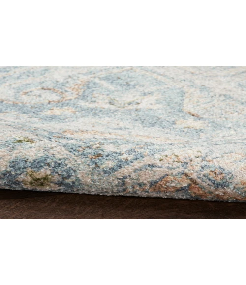 Nourison Astra Machine Washable Light Blue ASW12 6 ft. 7 in. X 9 ft. Rectangle Rug