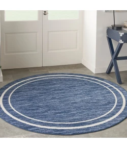 Nourison Home Nourison Essentials NRE02 Navy/Ivory 4 ft. Round Area Rug