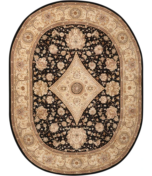 Nourison Home Nourison 2000 Black 2239 7ft.6in. x 9ft.6in. Oval Oval Rug