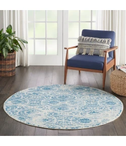 Nourison Home Jubilant JUB05 Blue 5 ft. 3 in. Round Area Rug