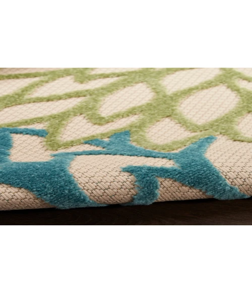 Nourison Aloha Green Multicolor ALH05 2 ft. X 6 ft. Rectangle Rug