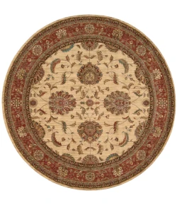Nourison Home Living Treasures Cream / Ivory LI04 5ft.10in. x Round Round Rug
