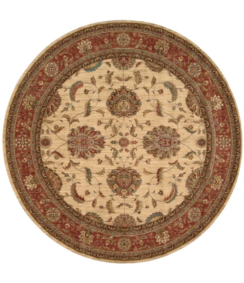 Nourison Home Living Treasures Cream / Ivory LI04 5ft.10in. x Round Round Rug