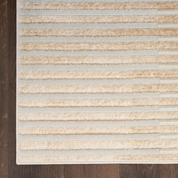 Inspire Me! Home Décor Brushstrokes Area Rug BSK04 Beige Silver