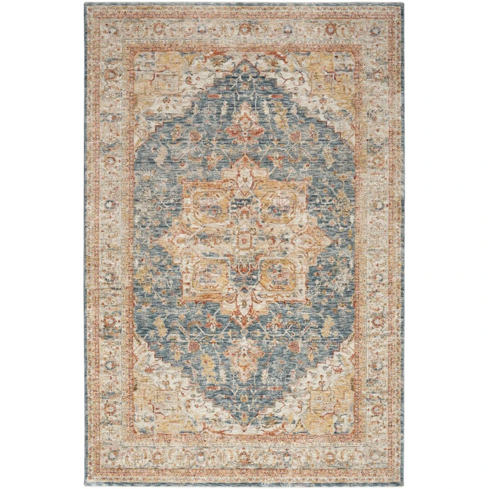Nourison Sahar Ivory Blue SHR06 8 ft. X 10 ft. Rect. Rug