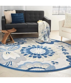 Nourison Home Aloha ALH25 Blue Grey 7 ft. 10 in. Round Area Rug