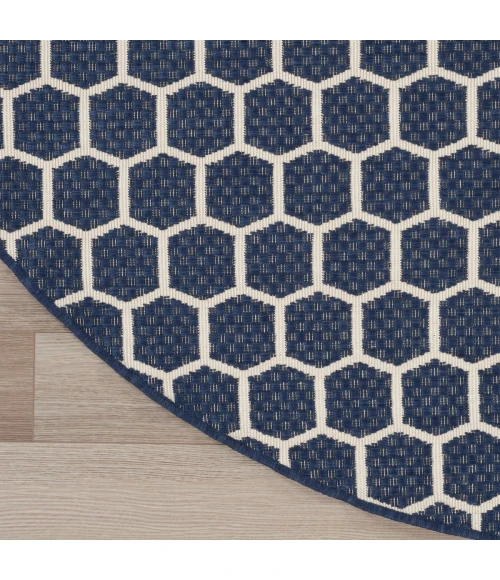 Nourison Twist Reversible Navy TWS01 8 ft. X Round Rug