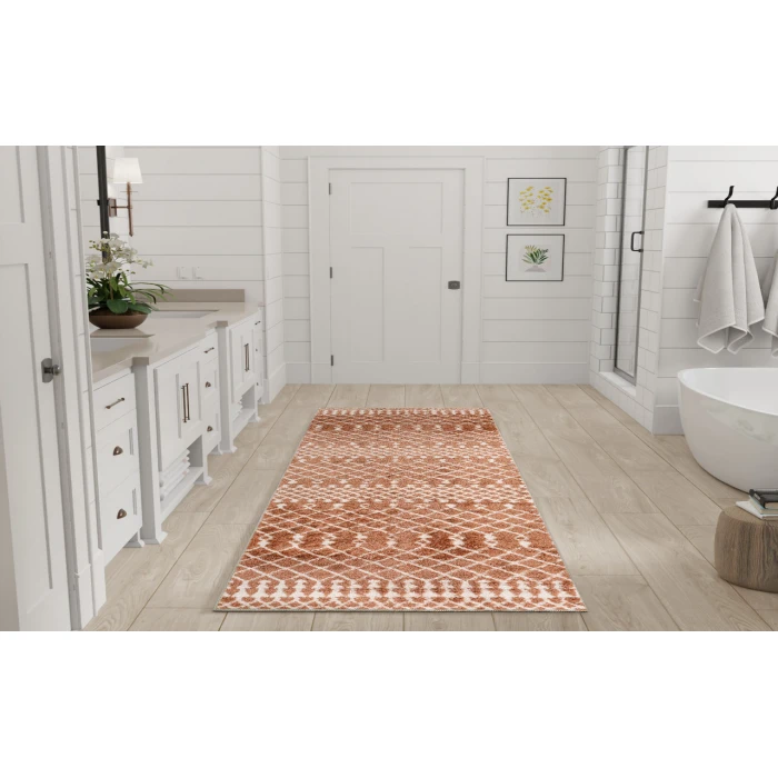 Nourison Astra Machine Washable Copper ASW10 2 ft. 2 in. X 8 ft. Rectangle Rug
