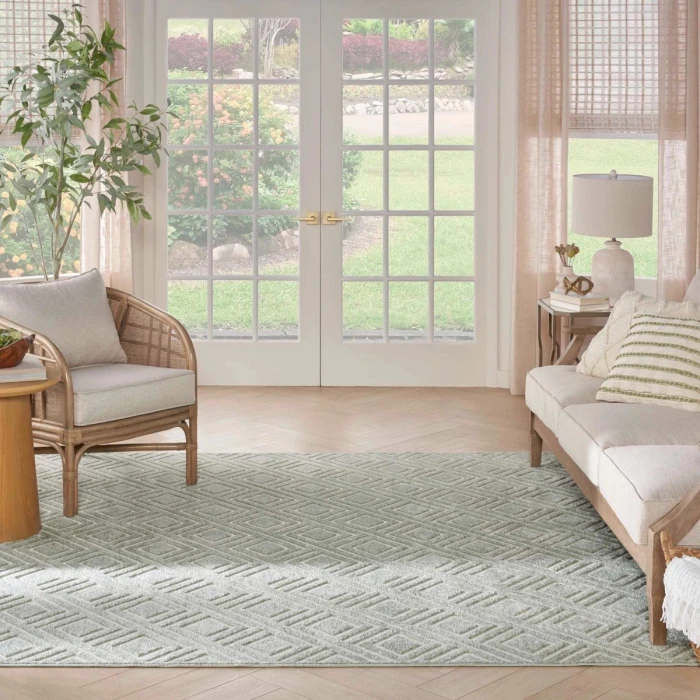 Nourison Care Free Green CAF03 6 ft. Rect. Rug