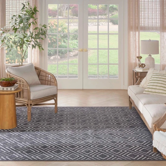 Nourison Care Free Grey CAF03 6 ft. Rect. Rug