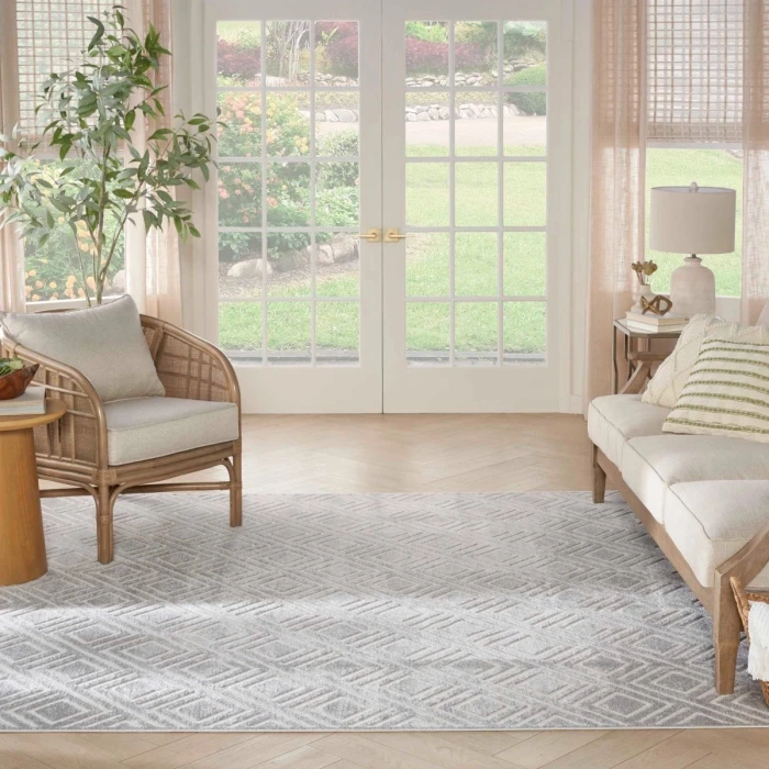 Nourison Care Free Light Grey CAF03 7 ft. X 9 ft. Rect. Rug
