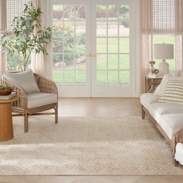 Nourison Care Free Taupe CAF03 7 ft. X 9 ft. Rect. Rug