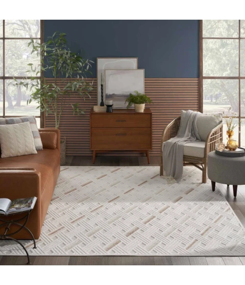Nourison Care Free Ivory Beige CAF05 4 ft. X 6 ft. Rect. Rug