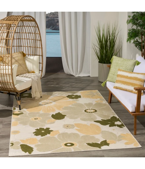 Nourison Aloha Ivory Green ALH42 3 ft. 6 in. X 5 ft. 6 in. Rect. Rug
