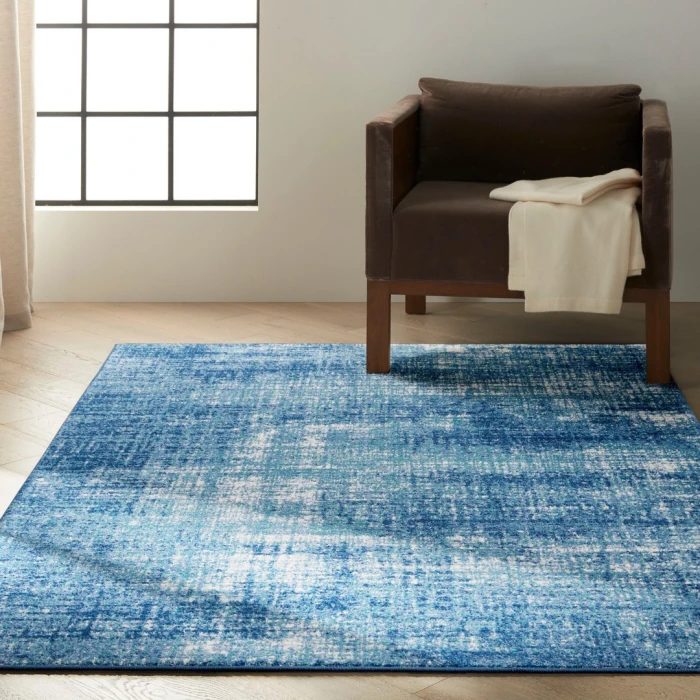 Calvin Klein River Flow Teal Ivory Blue RFV02 5ft. 3in. x 7ft. 3in. Rect. Rug
