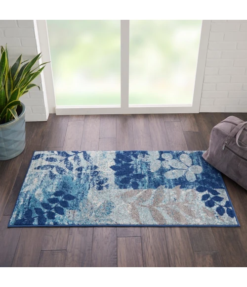Nourison Tranquil Area Rug TRA01-Navy/Light Blue