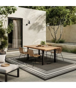Nourison Home Horizon Indoor/Outdoor HOZ03 Black 6 ft. X 9 ft. Area Rug
