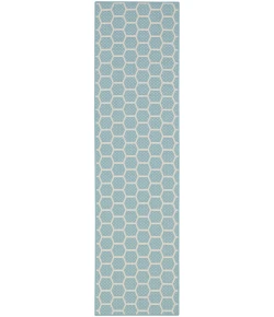 Nourison Twist Reversible 2ft. 2in. x 8ft. Aqua Modern Rug