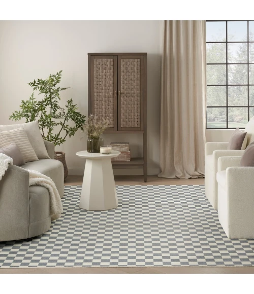Nourison Serenity Home Ivory Blue SRH10 7 ft. 10 in. X 9 ft. 10 in. Rect. Rug