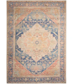 Nourison Home Vintage Washables VWS13 Blue Coral 5 ft. 3 in. X 7 ft. 3 in. Area Rug