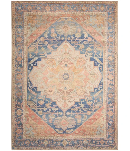Nourison Vintage Washables Blue Coral VWS13 5 ft. 3 in. X 7 ft. 3 in. Rect. Rug