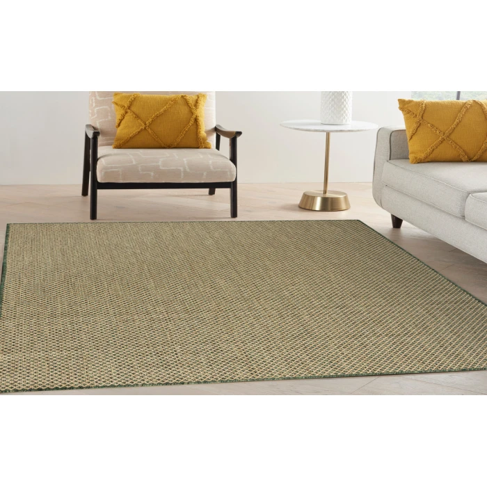 Nourison Courtyard Green COU01 6 ft. X 9 ft. Rectangle Rug