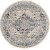 Nourison Home Vintage Kashan VKA07 Ivory Blue 4 ft. Round Area Rug