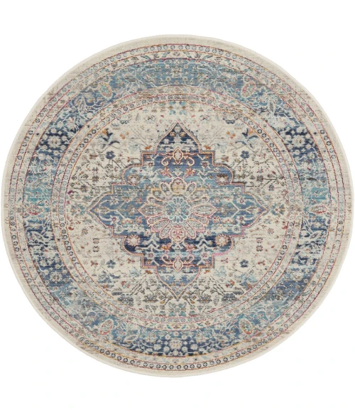 Nourison Vintage Kashan Area Rug VKA07-Ivory Blue