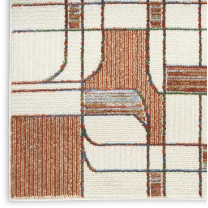 Nourison Nordic Ivory Rust NRC17 10ft. x 14ft. Rect. Rug
