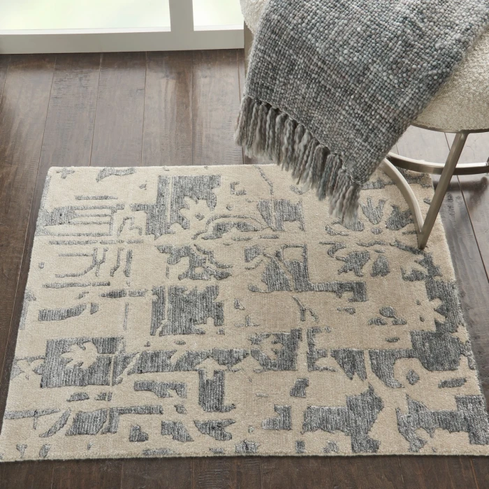 Nourison Silk Shadows Ivory Grey SHA19 2 ft. X 3 ft. Rect. Rug