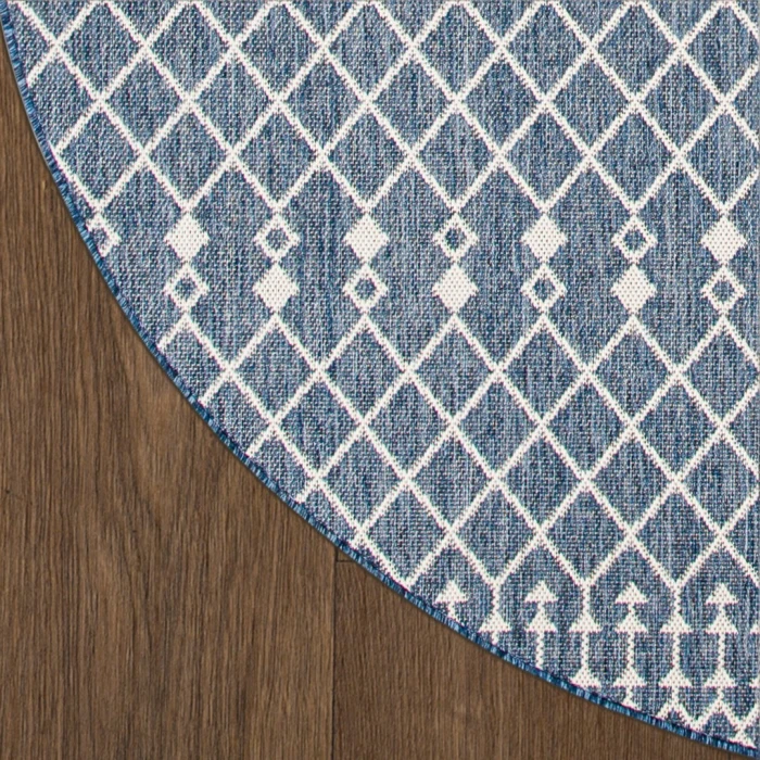 Nourison Positano Navy Blue POS02 6ft. Round Rug