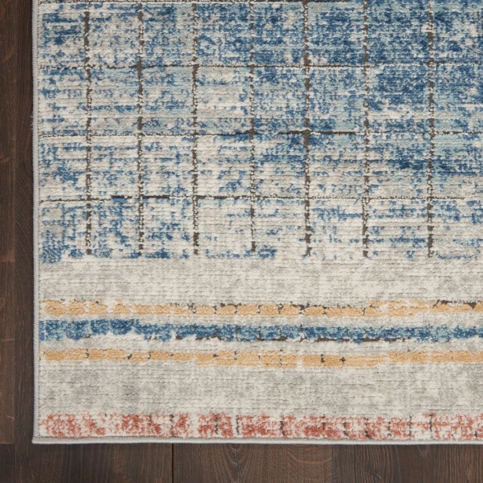 Nourison Quarry Blue QUA13 2ft. 2in. x 7ft. 6in. Rect. Rug