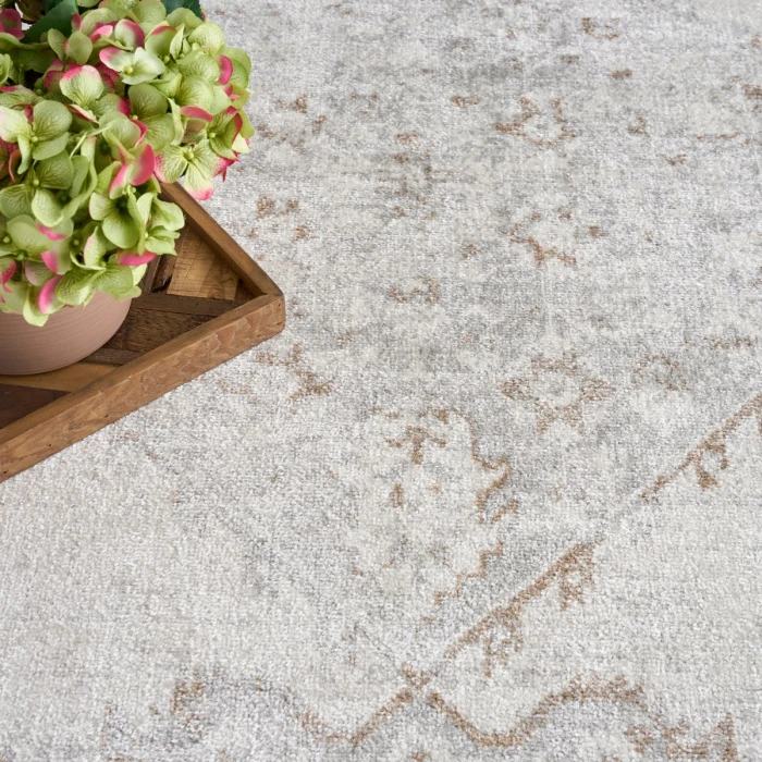 Nourison Astra Machine Washable Grey ASW11 6 ft. 7 in. X 9 ft. Rect. Rug