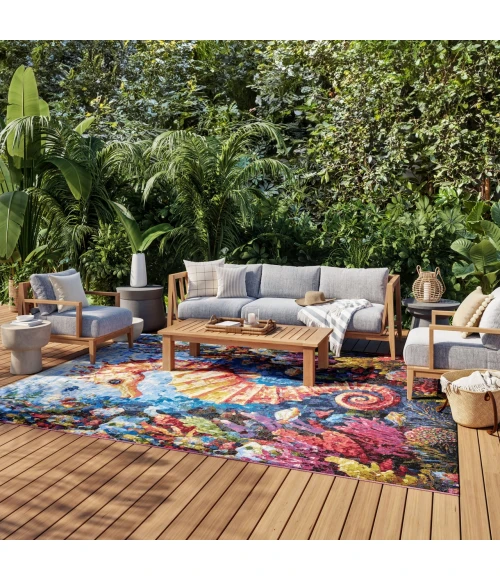 Nourison Home Color Splash Multicolored CSP02 7ft.10in. x 9ft.10in. Rect. Rug