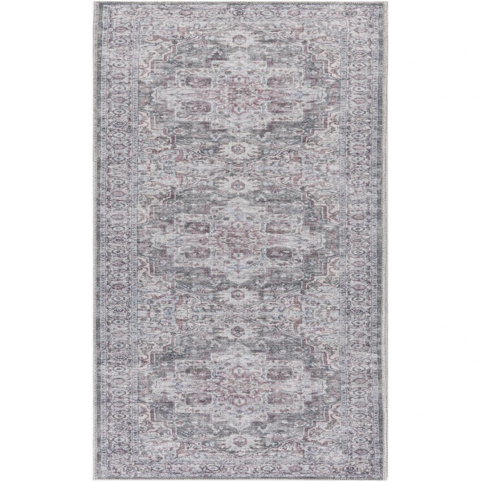Nicole Curtis Machine Washable Series 1 Ivory Grey SR101 2 ft. 2 in. X 10 ft. Rectangle Rug