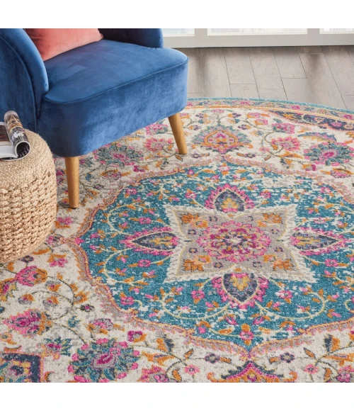 Nourison Passion Round Area Rug PSN22-Ivory/Multi