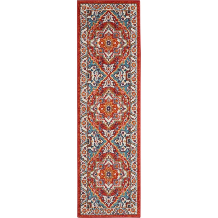 Nourison Passion Runner Area Rug PSN33-Red Multi Colored