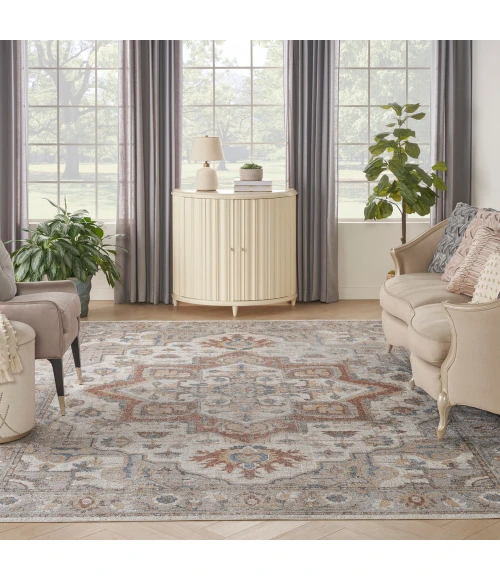 Nourison Astra Machine Washable Area Rug ASW12 Grey/Multi