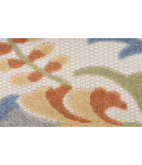 Nourison Aloha Ivory Blue ALH17 3 ft. 6 in. X 5 ft. 6 in. Rectangle Rug