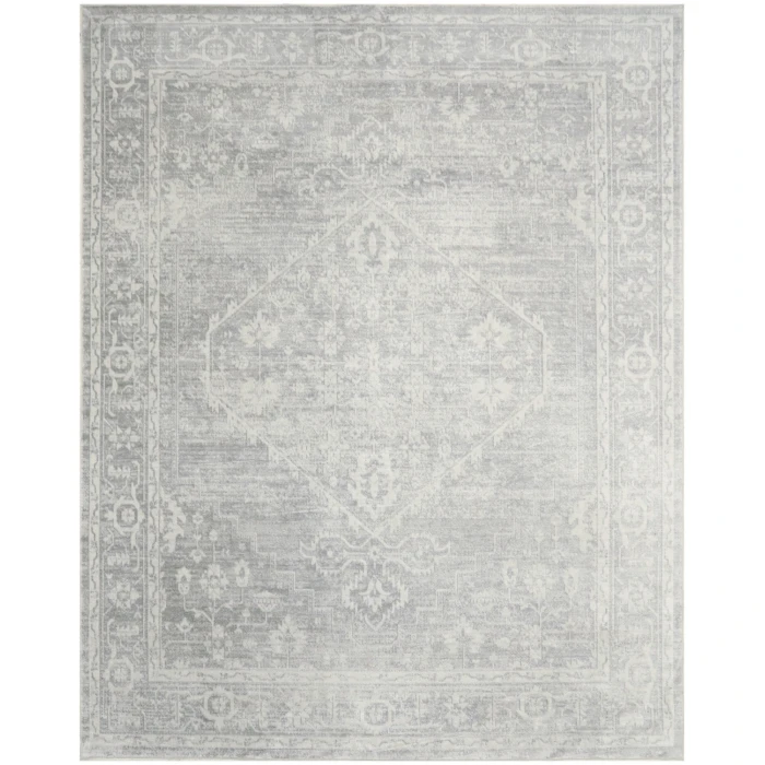 Nourison Astra Machine Washable Light Grey ASW11 9 ft. X 12 ft. Rect. Rug