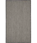Nourison Courtyard Black White COU01 3 ft. X 5 ft. Rect. Rug