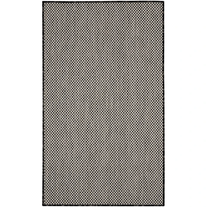 Nourison Courtyard Black White COU01 3 ft. X 5 ft. Rect. Rug