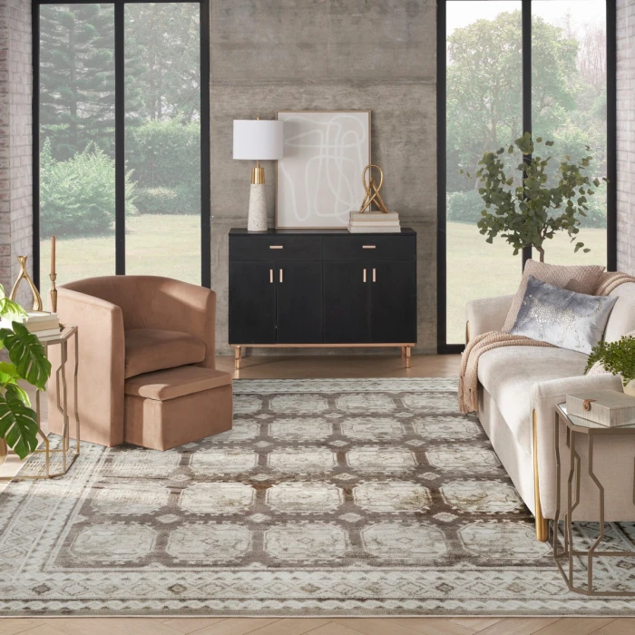 Nourison Dekor Ivory Brown DEK01 7 ft. 10 in. X 9 ft. 10 in. Rect. Rug