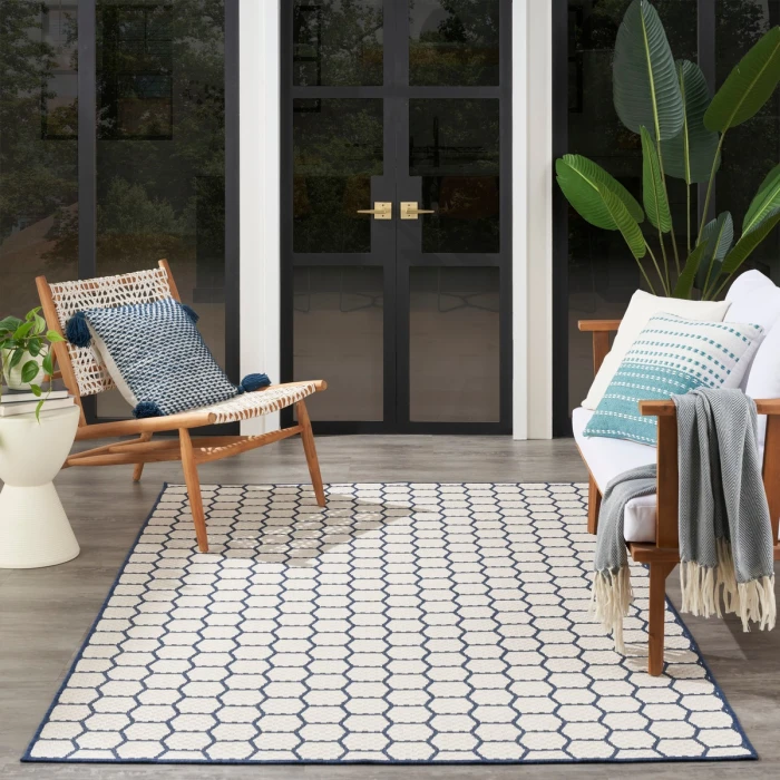 Nourison Twist Reversible Navy TWS01 6 ft. X 9 ft. Rect. Rug
