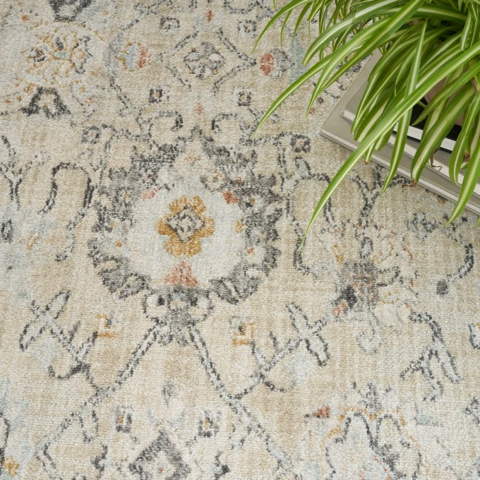Nourison Oushak Home Cream OUS01 7 ft. 10 in. X Round Rug