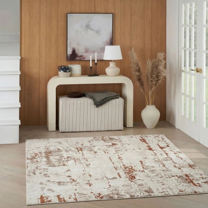 Nourison Quarry Ivory Rust QUA01 7ft.10in. Square Rug