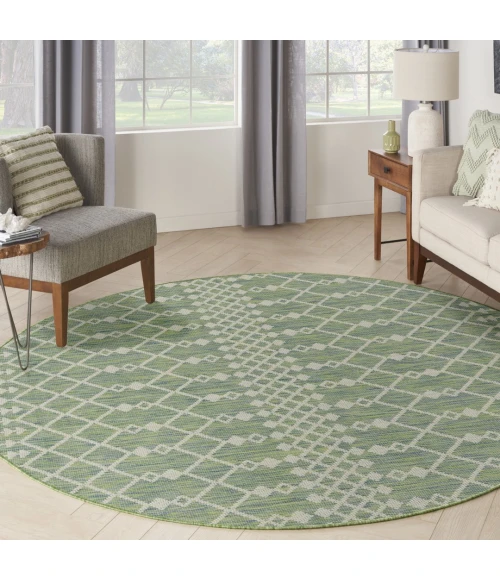 Nourison Positano Blue Green POS02 10ft. Round Rug