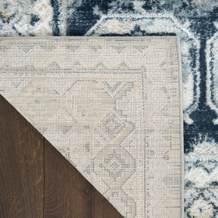 Nourison Dekor Grey Navy DEK01 5 ft. 3 in. X 7 ft. Rect. Rug